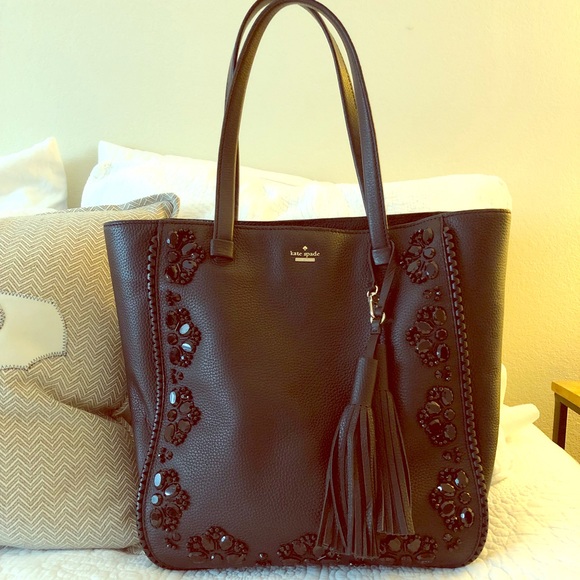 kate spade Handbags - Kate Spade Dora Anderson Way Black Jewel Tote Bag